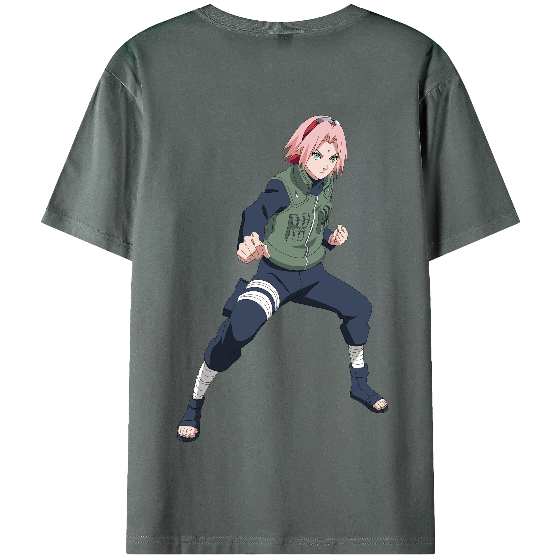 （画像用） NARUTO -ナルト- 春野サクラ Haruno Sakura 綿100％半袖Tシャツ（背面プリント）
